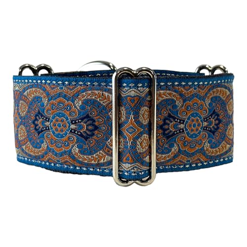 SGang Martingale Collar for Dogs, Medium (14'-18' Neck, 2' Wide), Blue, Metal, Martingale Design for...
