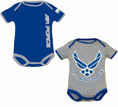 TROOPER 2 Pk Air Force Infant Bodysuit Blu/Gry