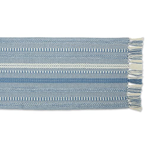 image for DII Farmhouse Braided Stripe Table Runner Collection, 15x72 (15x77, Fr