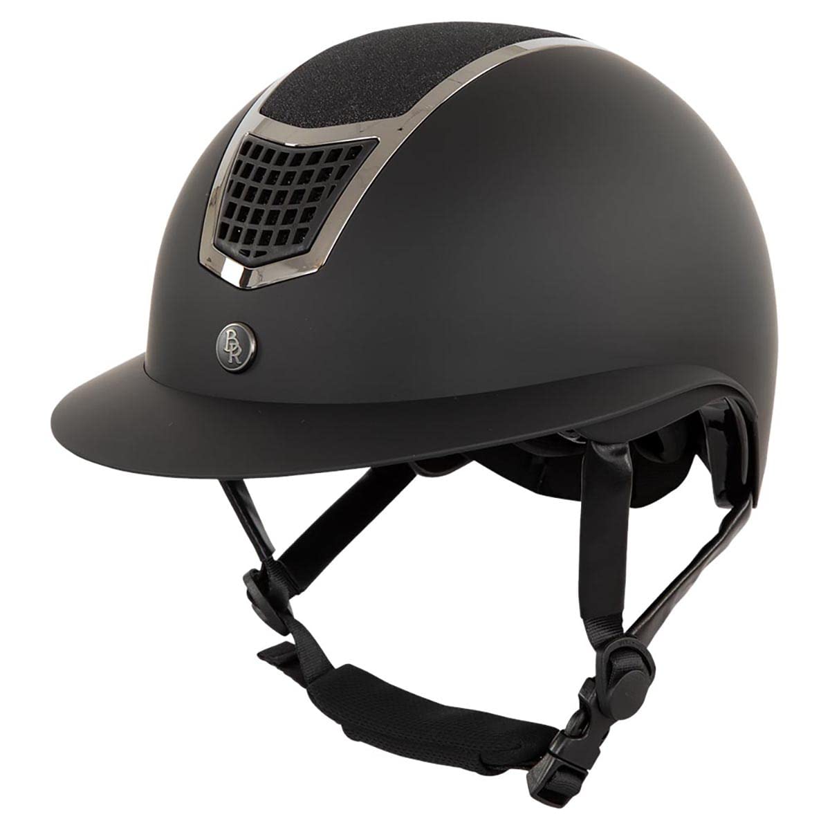 BR Lambda Plus - Casco de equitación (56-58 cm), color negro