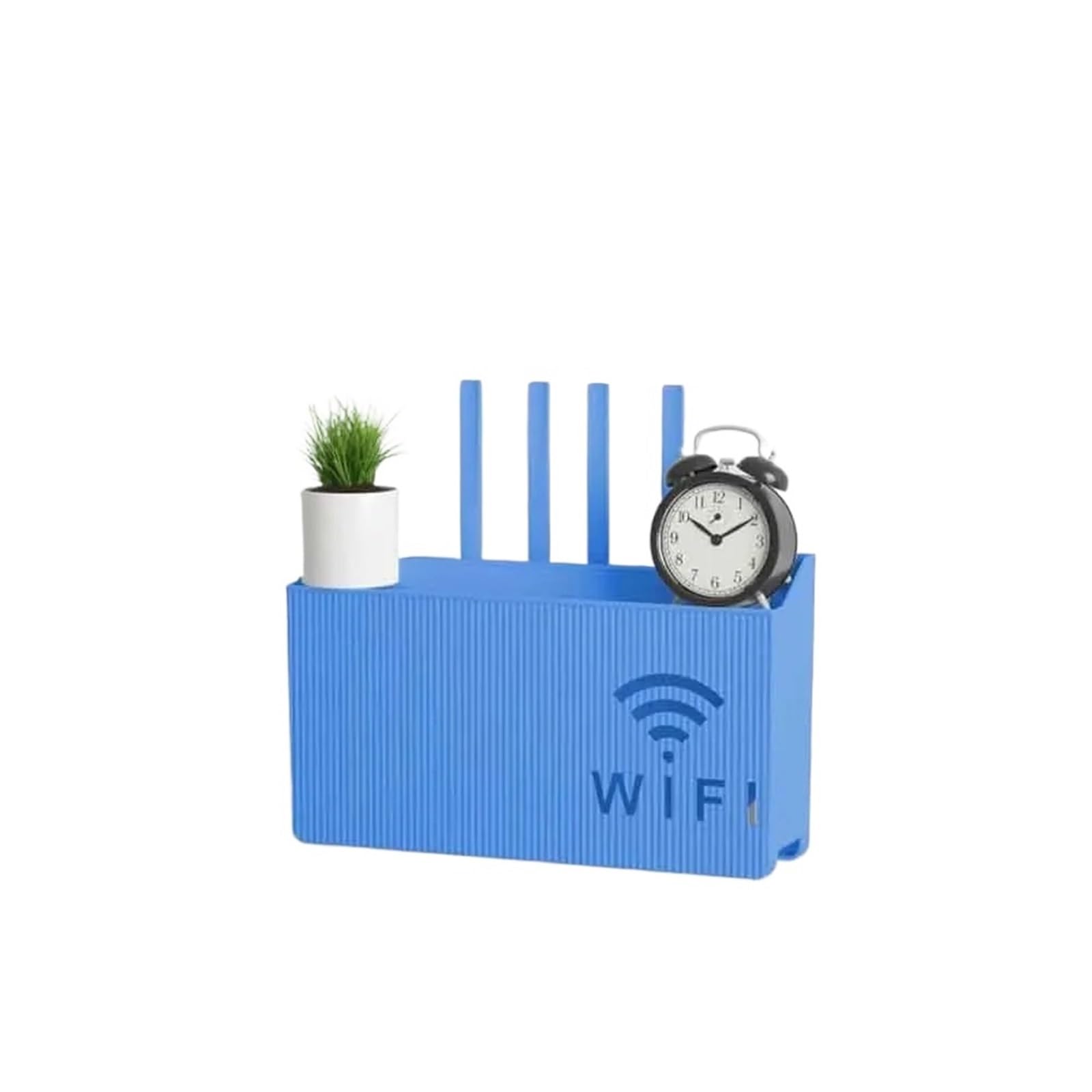 Sqqcreato Blue Wifi Router Storage Box Bins Wall Mounted Router Box Office Media Decor Console Wifi Wireless Storage Boxes Bracket Hangings Shelf(Blue)
