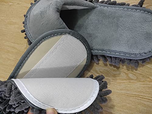 Volicph Pantoufles de nettoyage avec semelle en microfibre amovible pour nettoyage du sol - Chaussons anti-poussière - Chaussures de nettoyage, 39/42 EU – vue 3