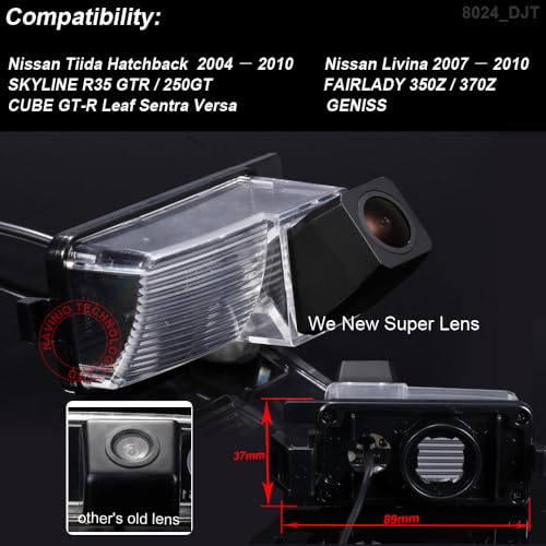 Image of 1280 * 720 Pixels car Rear View Backup Camera Parking Vehicle Camera Replacement for Nissan Tiida Hatchback Livina Skyline R35 GTR /250GT Fairlady 350Z /370Z Cube GENISS Waterproof Night Vision
