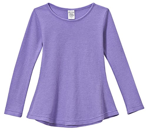 City Threads Big Girls' Thermal Long Sleeve Tunic Shirt Tee Dress for School Party Play, Deep (Medium) Purple, 7