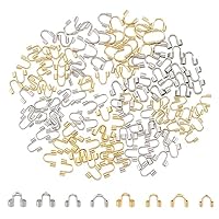 UNICRAFTALE 160 Stück 2 Farben 8 Stil 304 Chirurgischer Edelstahl Drahtwächter Und Schutz U Förmige Schlaufen Metalldraht Und Fadenschutzschlaufen Endverschlüsse Für Leder Schnur Armbänder