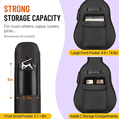 Cahaya Guitar Bag Upgraded Premium Version For 40 41 42 Inch Acoustic Guitar Gig Bag 0.5In Thick Sponge Overly Padded Water Resistent Guitar Case Soft Guitar Backpack Case #TOP1