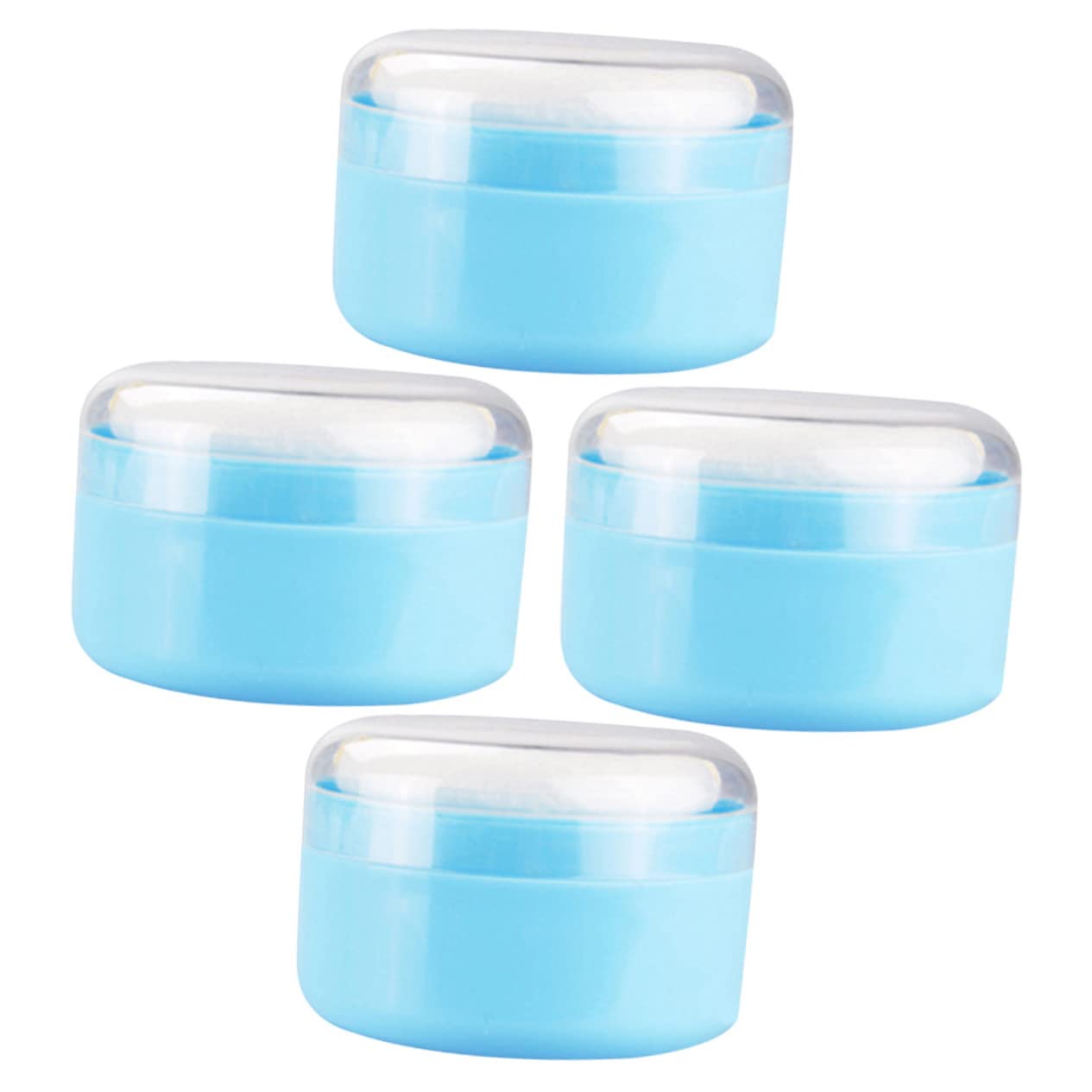 WRITWAA Travel-Friendly Powder Puff Box Set 4pcs Plastic Sponge Easy One-Hand Application