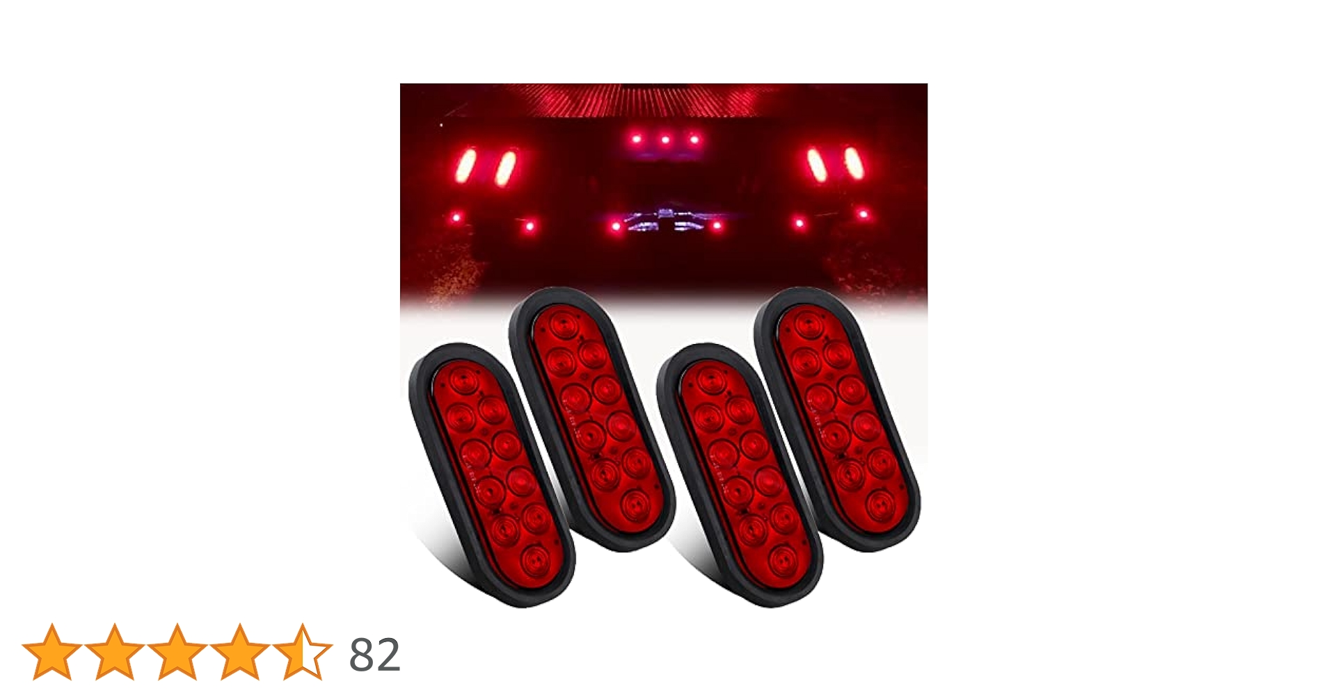 Amazon | 4個 6インチ 楕円形 LED トレーラーテールライト - 10