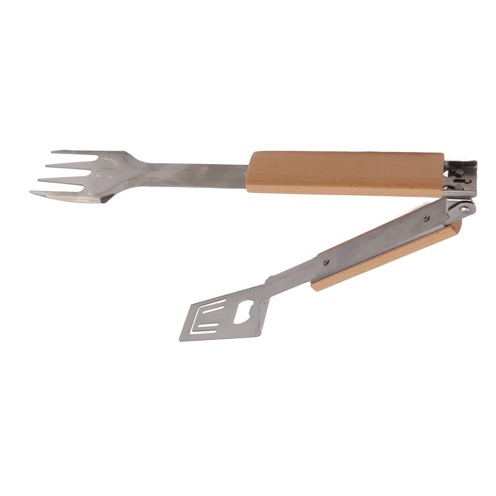 Pinzas para Barbacoa,O Inoxidable 304, Bordes Dentados, Abrebotellas Incorporado, Mango Largo