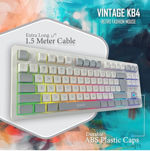 GEONIX Vintage KB4 87 Keys Rainbow Backlit Keyboard - Image 5