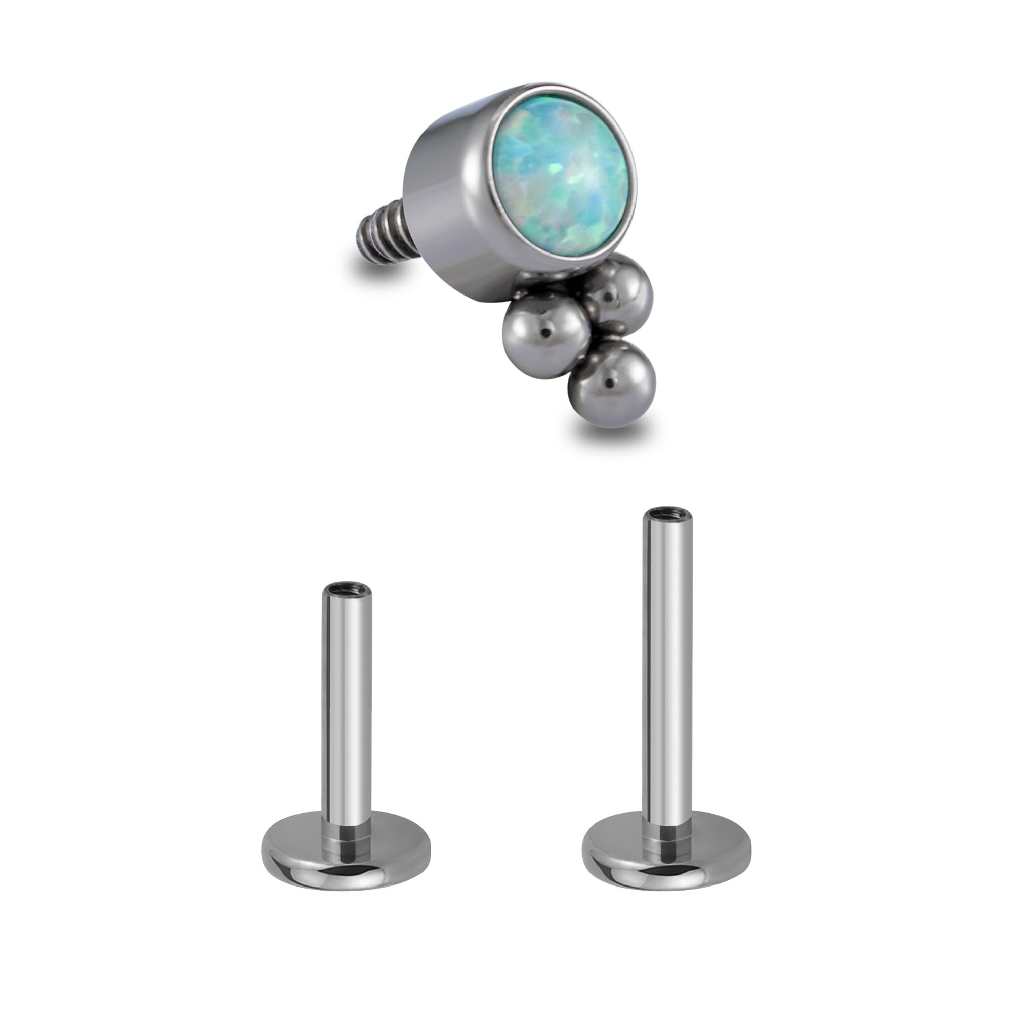 FINE4U ASTM F136 Titanium 16G - Pendientes de cartílago para mujeres y hombres, joyería de piercing hipoalergénica, regalo para Labret/Monroe/Obital/Tragus/Helix/Couch, sin níquel
