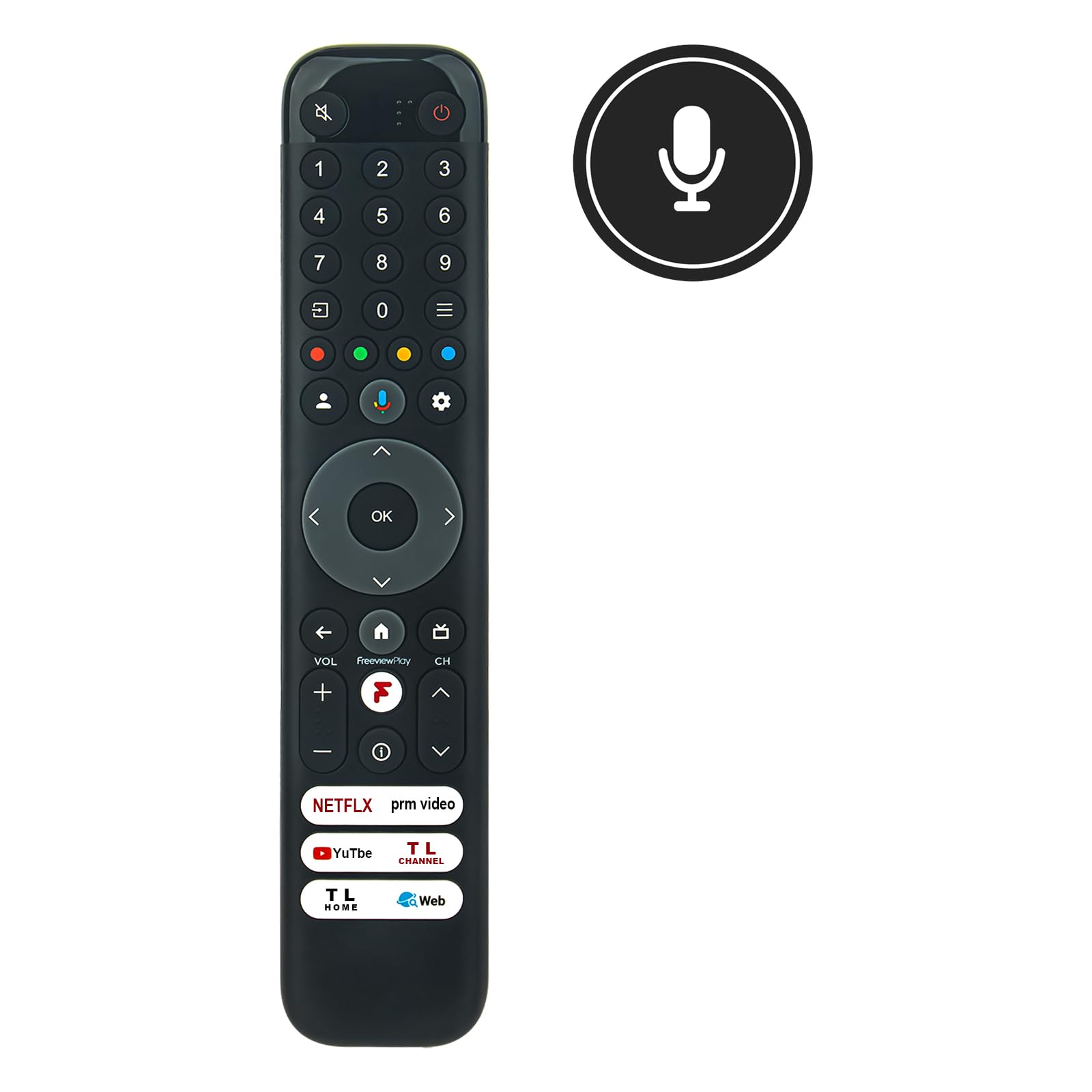 VINABTY RC833 GUB2 Replacement Voice Remote Control Applicable For TCL C64K Series QLED Smart TV 4K UHD TV 43C645K 50C645K 55C645K 65C645K 85C645K 98C655 85C655 75C655 75C645K 65C655 - Image 2