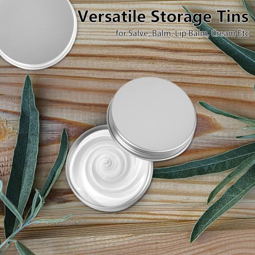 24 Pack 2 Oz Salve Tins with Lids, Small Refillable Metal Tin Containers — view 6