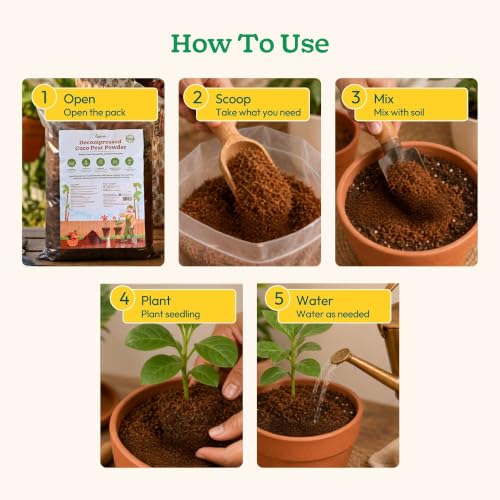Image of Ugaoo Cocopeat Powder for Plants 5 Kg | Premium Low EC Coconut Coir Soil Conditioner | Ready to Use Growing Medium for Seed Germination, Potting Mix, Hydroponics, Indoor Plants, Kitchen