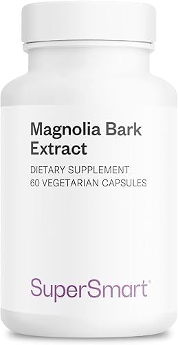 Supersmart - Extracto de corteza de magnolia (fuerza máxima) 300 mg por día - 90% honokiol y magnolol - Suplemento de corteza de magnolia | Sin OMG