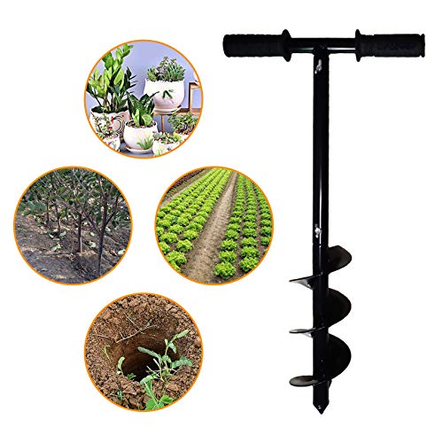 Homsky Hand Operated Auger Drill Bit for Planting, T Shaped 4"x24" Garden Auger Spiral Drill Bit, Bulb and Bedding Plant Augers, Manual Hole Auger Drill Digger Bit - Image 6