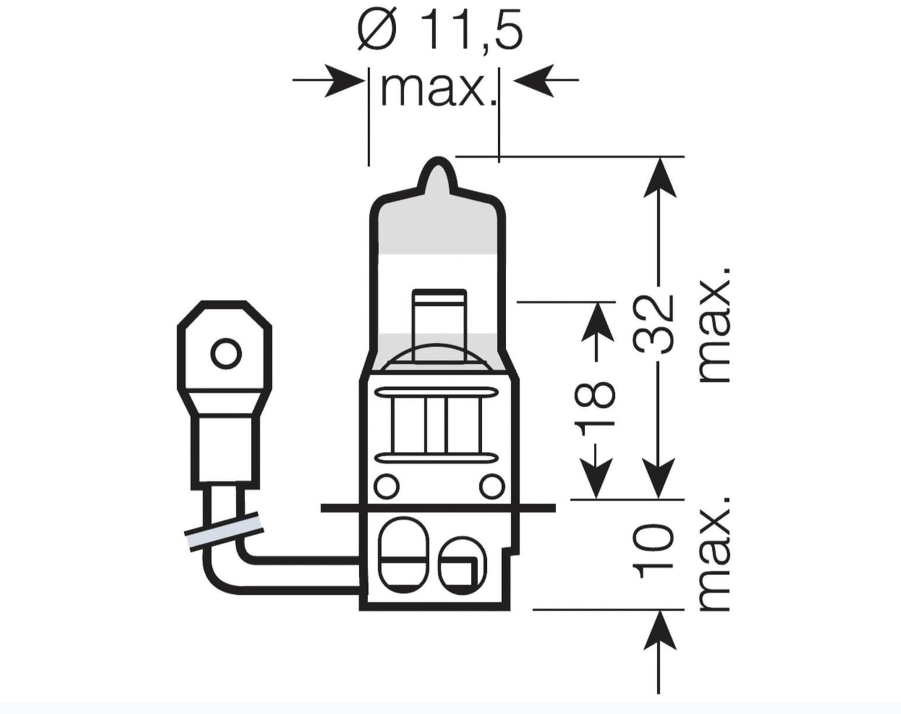64151 OSRAM ORIGINAL LINE H3 12V 55W PK22s, 3200K, Halógena Lámpara