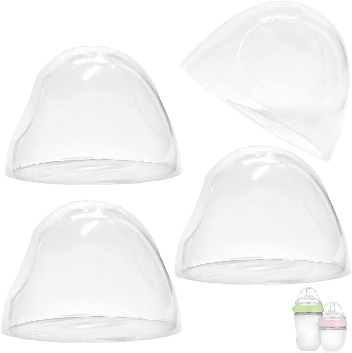 Feeding Bottle Caps Replacement for Comotomo Baby Bottles, 5 Ounce and 8 Ounce (4 Pack)