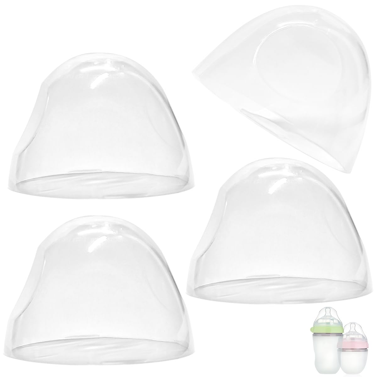 Feeding Bottle Caps Replacement for Comotomo Baby Bottles, 5 Ounce and 8 Ounce (4 Pack)