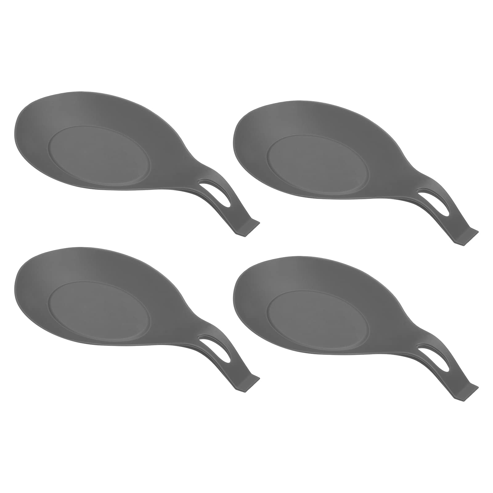 Repose-cuillère en silicone gris foncé lot de 4 pour plan de travail cuisine
