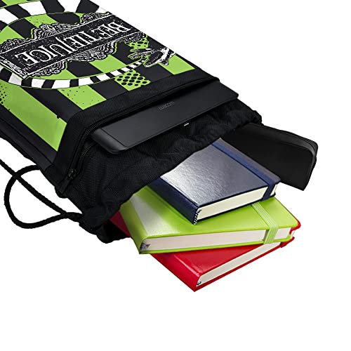 LOGOVISION Beetlejuice Beetle Worm Drawstring Backpack Sports Bag Sackpack 17" x 13", Perfect for Gym, Yoga or Practice4