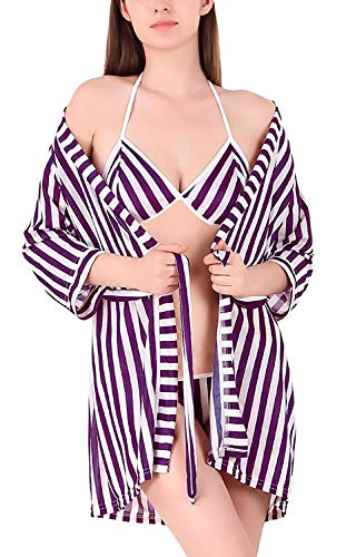 Lingerie en satin à rayures pour vos moments de détente et soirées cocooning chic