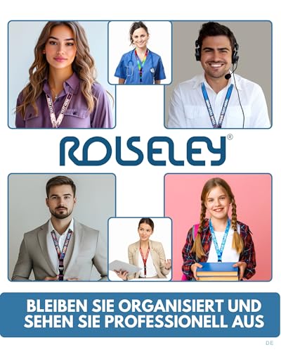ROLSELEY Umhängeband mit 20 rosafarbenen Hunderassen Muster mit Metall-Karabiner-Clip und Sicherheitsverschluss für Ausweis, für den täglichen Gebrauch im Büro, in der Schule, bei Veranstaltungen