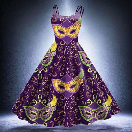 Robe trapèze rétro pastèque de bal sans manches pour femmes - 2
