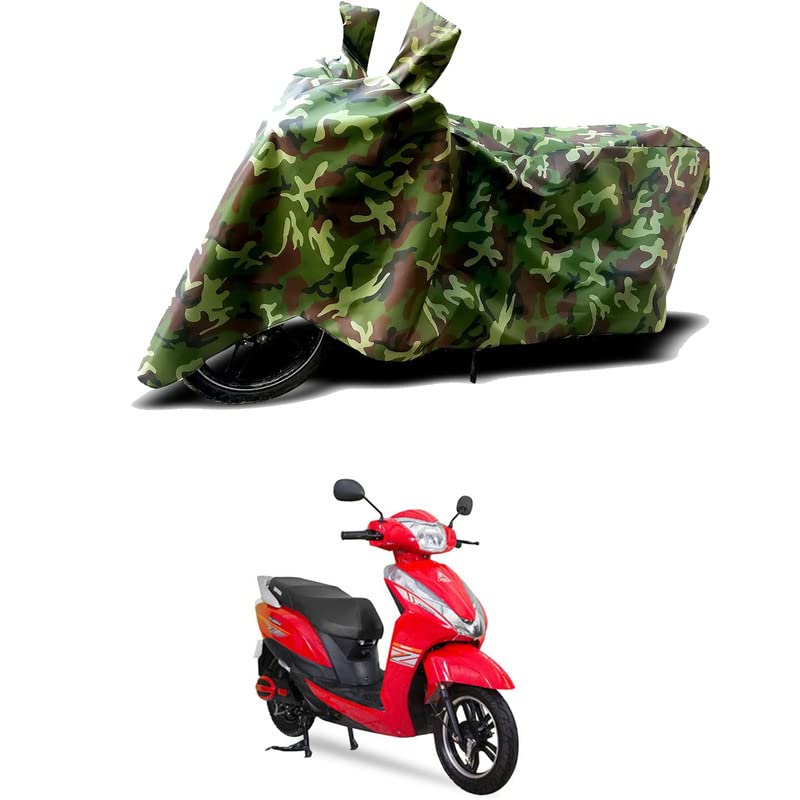 Image of 100% Water Resistant Full Bike Scooty Two Wheeler Body Cover Compatible for Ampere Magnus /UV-Rays /Heat Protection /Birds Dropping /Scratchproof /Dust Proof /Waterproof /All Varients[Green MJ]