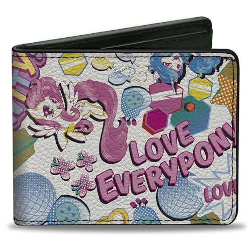 Buckle-Down Hasbro Wallet, Bifold, My Little Pony Love Everypony Ponies and Icons Multi Color, Vegan Leather