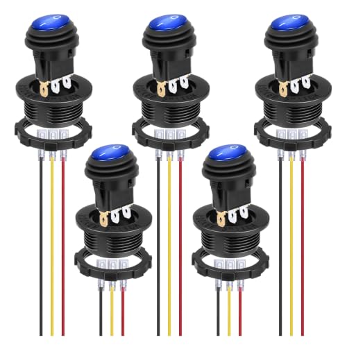 BFXM Round Rocker Switch, Toggle Switch 12V, On Off Switch, SPST 3 Pin