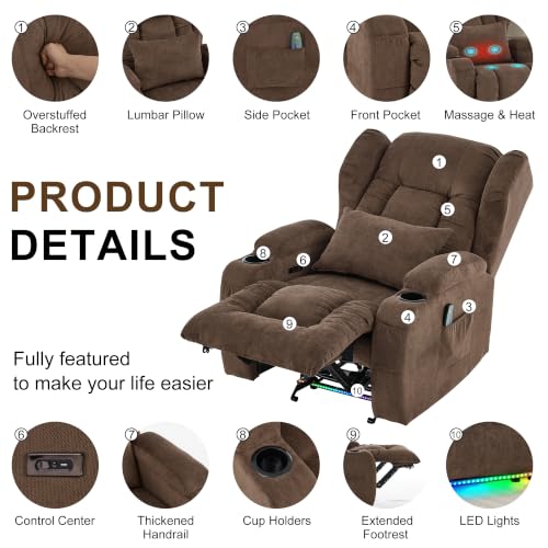 Image of DRMBOOK Power Recliner Chair, Wall Hugger Reclining Sofa