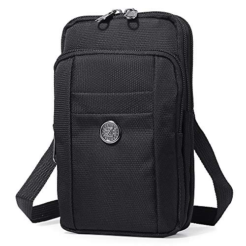 Water-Resistant Oxford Fabric Multifunction Smart Phone Bag /Case, One Shoulder Waist Bag Diagonal Outdoor Cross Bag
