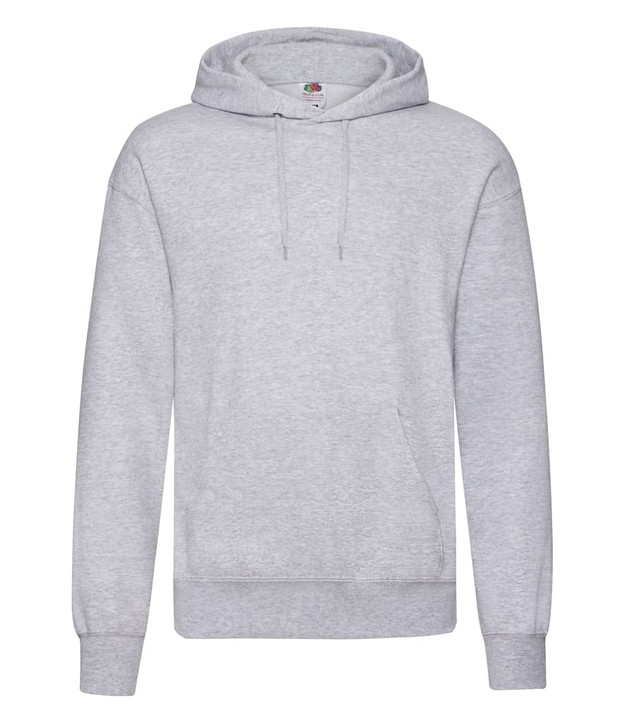 FRUIT OF THE LOOM Men's Classic Hooded Sweatshirt, Heather Grey, XXL UK
