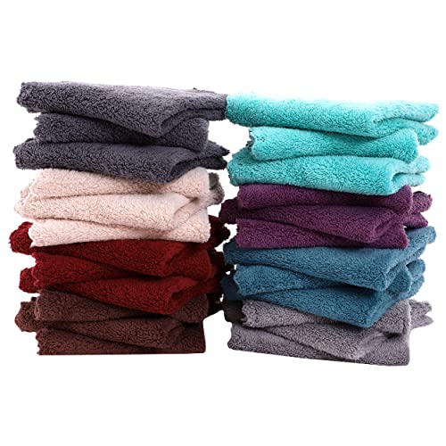 Image of Ease Cubs 24 Pack Baby Washcloths - Ultra Soft Absorbent Wash Cloths for Baby and Newborn, Gentle on Sensitive Skin for Face and Body, 8" by 8", Dark Color