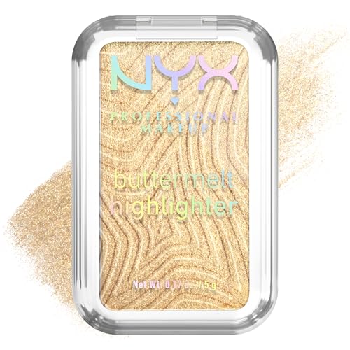 Nyx Professional Makeup Illuminante In Polvere, Per Un Look Luminoso, Effetto Glow E Finish Perlato, Formula Ultra Sfumabile, Buttermelt Highlighter, 