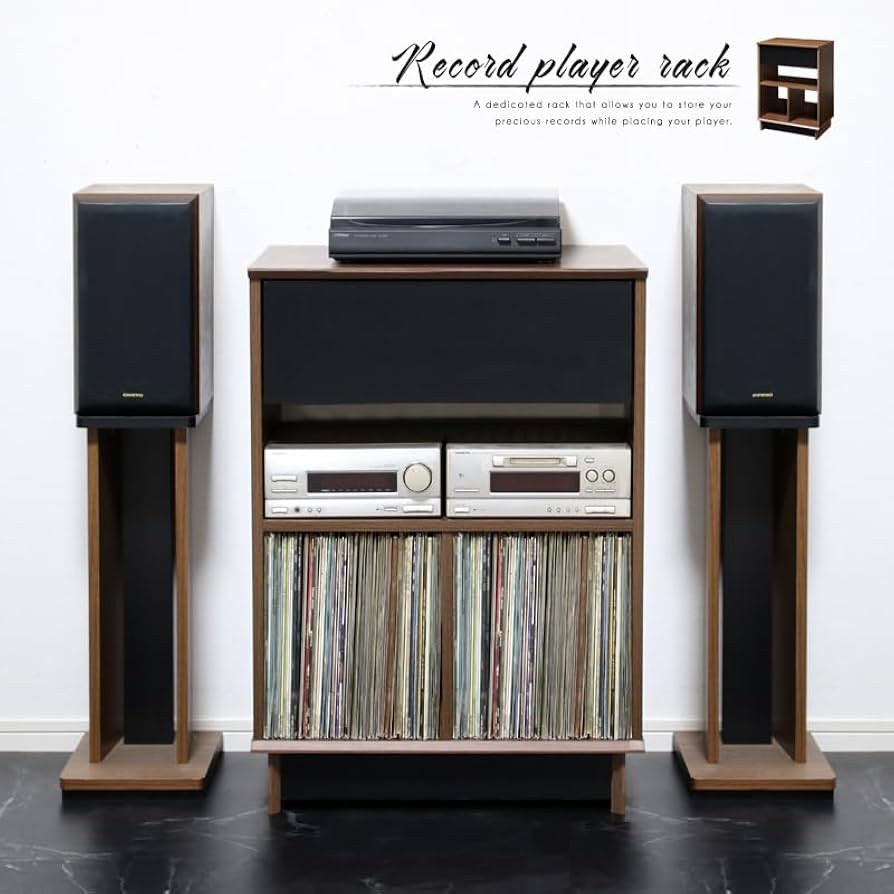SONY レコードラック Amazon.co.jp: レコードプレーヤースタンド、鉄二層ビニール