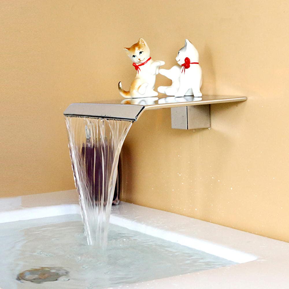 Set Doccia Rubinetto A Colonna Per Vasca Da Bagno - Design A Cascata, Ottone Cromato, Altezza 116 Cm Rubinetto Bidet Ottone