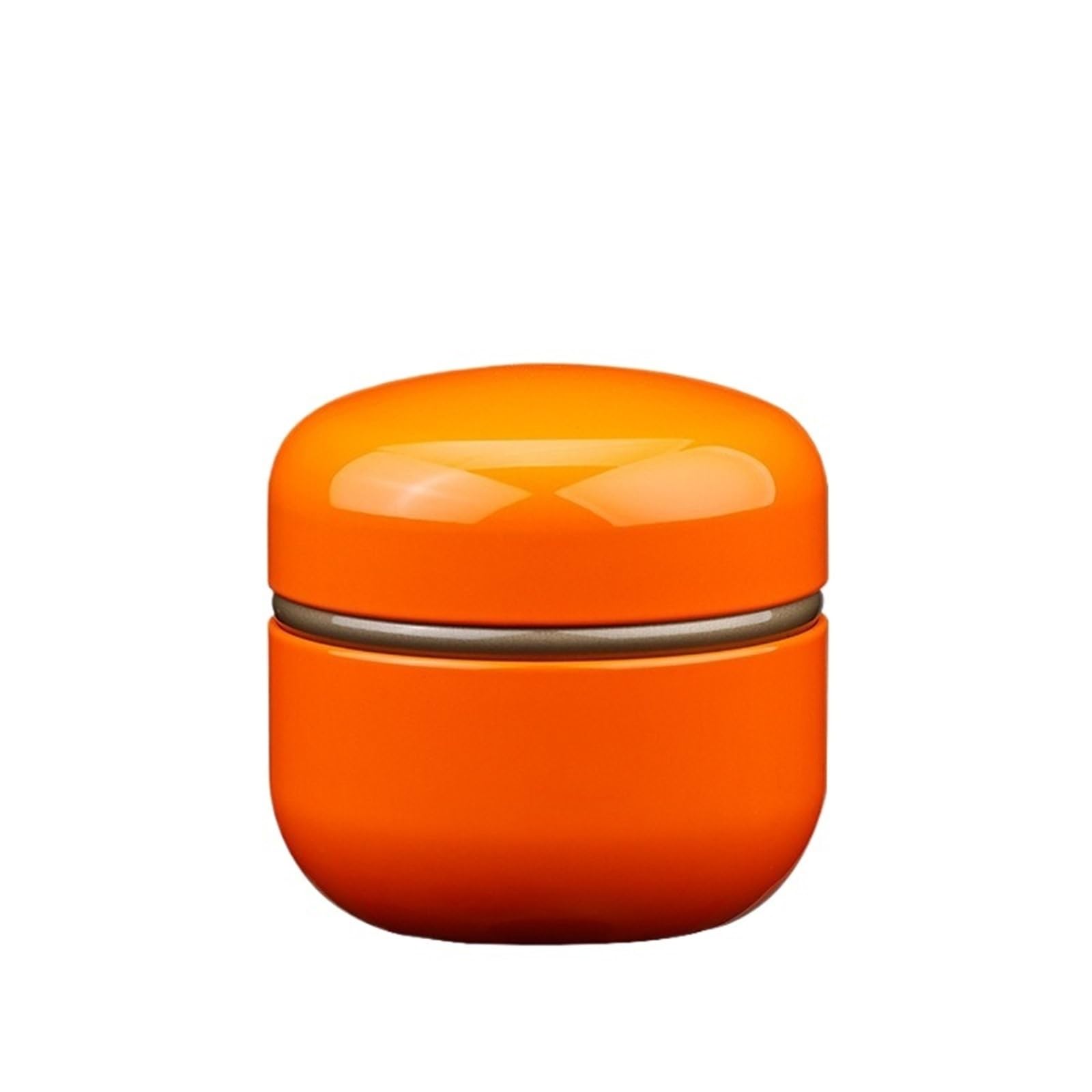 FDBTYJN Tea Caddy 50g Electroplated Tinplate Tea Storage Tin - Airtight Metal Canister For Coffee/Candy/Spices,Refillable Empty Container(Orange)
