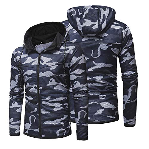 KHXJYC Herren Kapuzen-Sweatshirt Digital Camouflage Print Jacke Männer Casual Slim Zipper Hooded Cardigan Pullover #1 XXL Cover