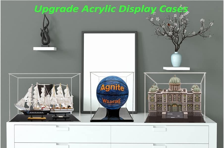 Image of Acrylic Display Case for Collectibles | Dustproof Transparent Showcase Box for Action Figures, Miniatures & Models | Countertop Cube with Protective Film ((13.5x6x10.6 inch; 34x15x27cm))