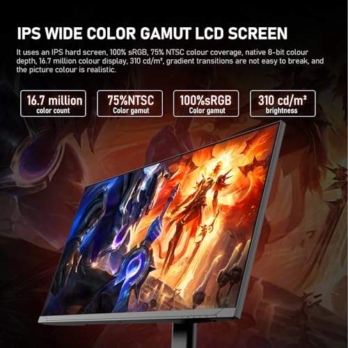 Image of Gawfolk 27 inch IPS PC Screen, 4K Gaming Monitor 160Hz, 1ms, FreeSync, 100% sRGB, 178 Wide Viewing Angle, HDMI 2.1, DisplayPort,Height-Adjustable and Swivel,75 * 75MM Wall Mount Compatible - Black