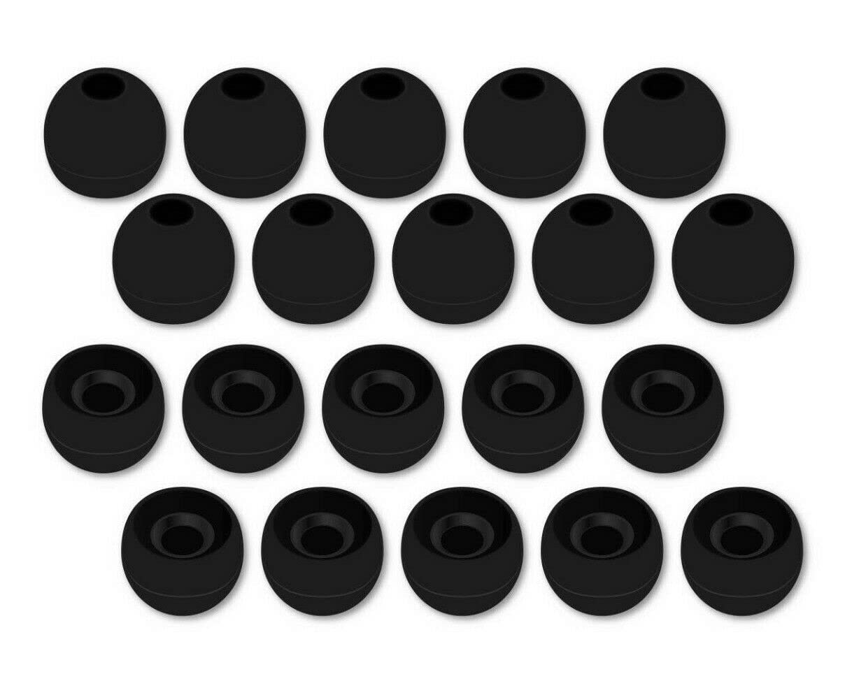 10 pares de almohadillas de repuesto de silicona medianas para auriculares de 4 mm, punto de conexión