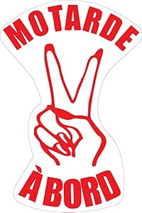 Sticker Autocollant Motard à Bord - COUPLE DE MOTARDS - Couleur Noir (ou Autre Au Choix