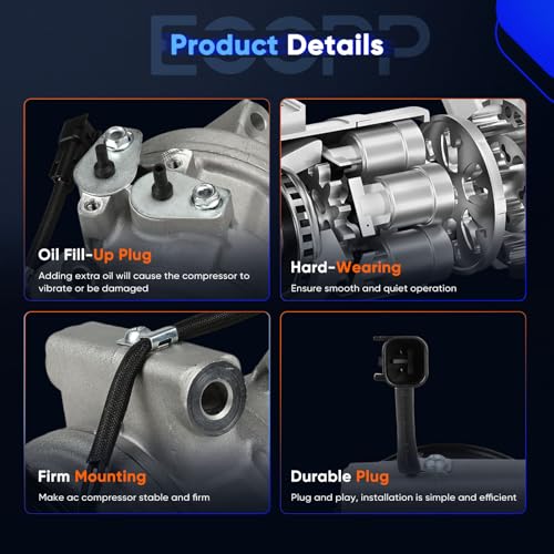Image of ECCPP AC Compressor Fit for Ford Edge for Lincoln MKX 3.5L 2007-2010 | Fast Cooling A /C Compressor with Clutch