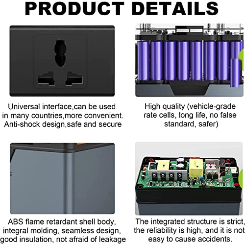 Alimentation de Stockage d'énergie, Alimentation Mobile multifonctionnelle Haute Puissance à Onde sinusoïdale Pure 300w, adaptée à Une Utilisation en extérieur et d'urgence