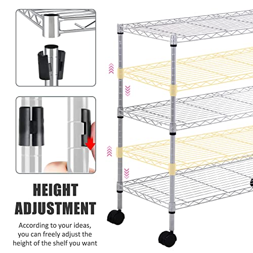 Actask Scaffale con Ruote, Scaffali a 3 Ripiani in...