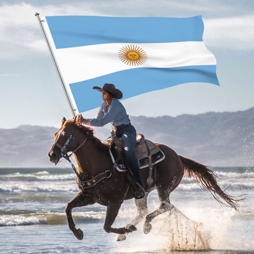 Drapeau argentin double face résistant au vent 1,5 x 2,4 m pour l'extérieur - 2