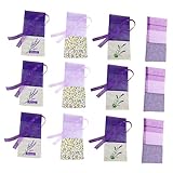 HOOTNEE 12個ラベンダープリント香りポーチ 薰衣草香包袋子 空袋 小袋 香り袋 紐付き 持ち運び便利 衣類防虫 ジュエリー収納 用 寝室やパーティー装飾に適用