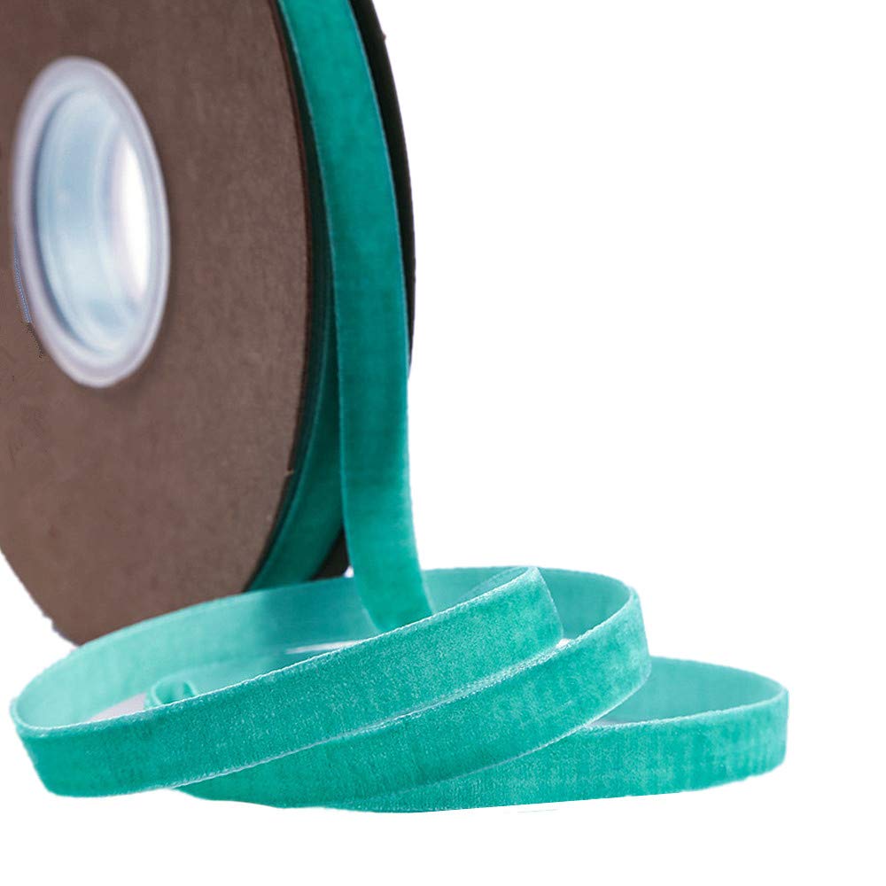 Velvet Ribbon for Crafts 20 Yard, 3/8, 5/8, 1 Inch Widths, Multicolour (Light Blue, 10mm)